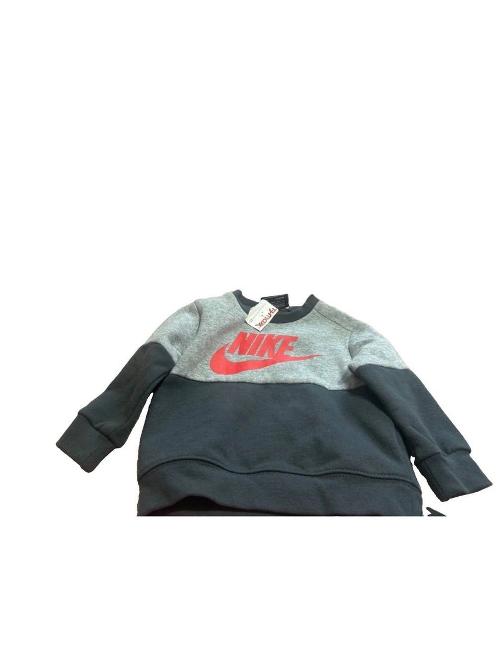 Nike Baby’s Fleece Sweatshirt Crew Neck Gray/Black/Red 12M